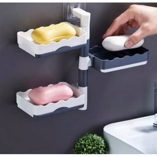 Настінний органайзер для мила | Мильниця, що обертається, на стіну на присосках - мініатюра 3