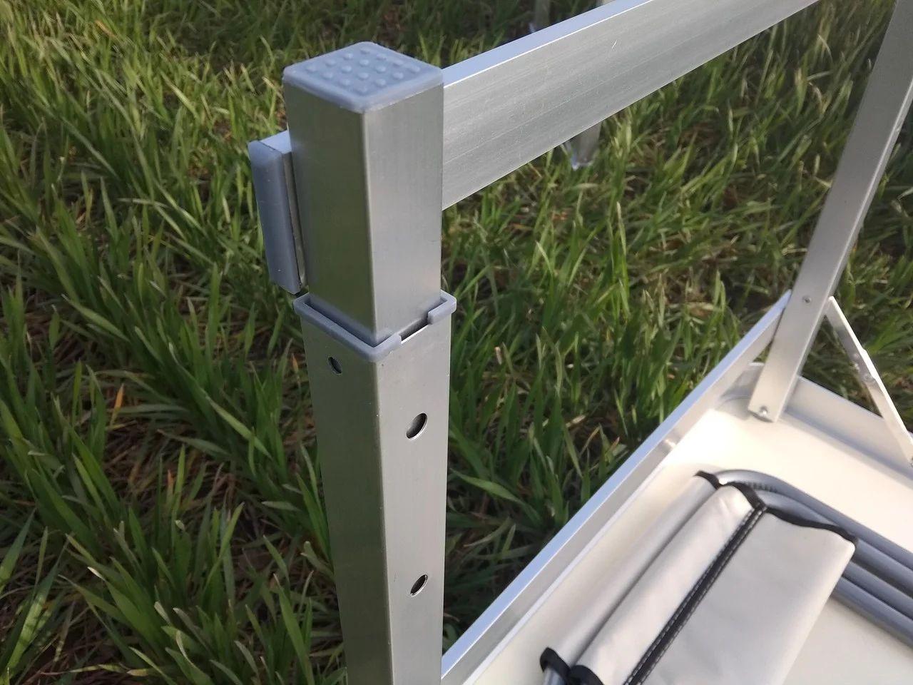 Стіл алюмінієвий Посилений з 4 стільцями складаний для пікніка - мініатюра 8