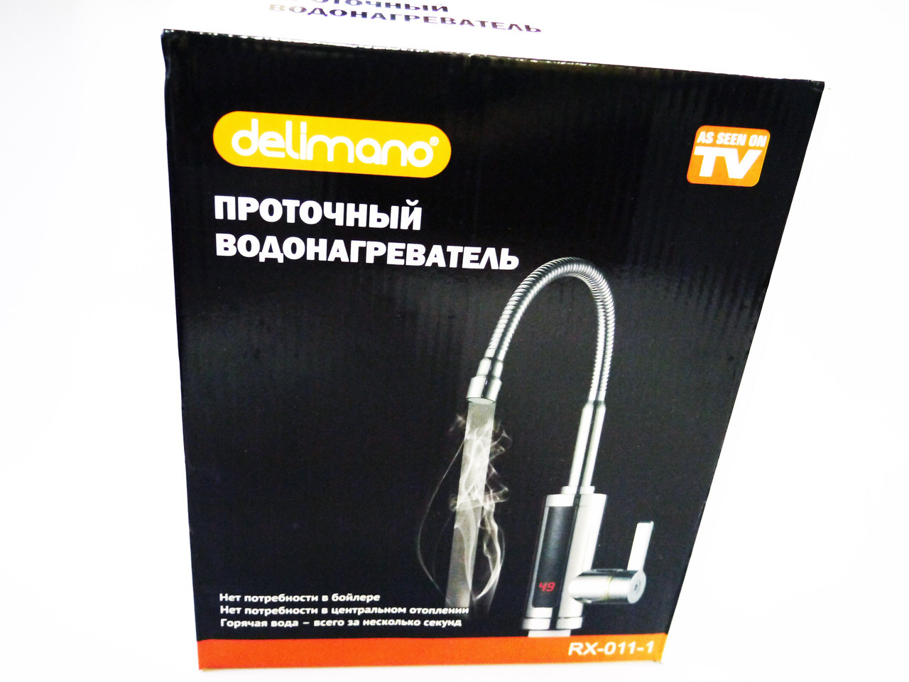 Проточний водонагрівач Delimano RX-011-1 ∙ Гнучкий кран – бойлер із екраном хромований пластик - мініатюра 4