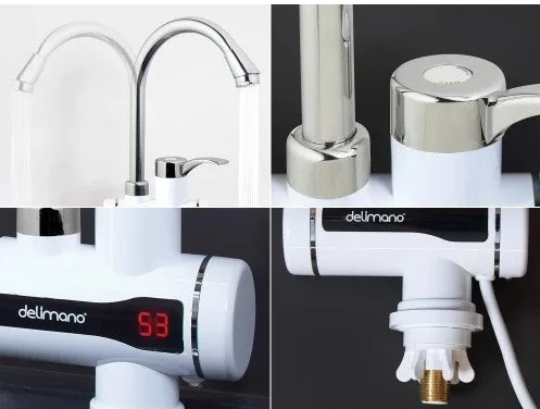 Водонагрівач проточний бойлер – кран із LCD дисплеєм Delimano Water Heater Digital RX002 ∙ Нижнє підключення - мініатюра 6