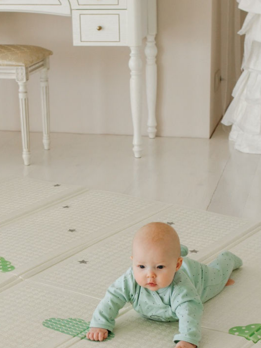 Дитячий складний термо килимок двосторонній "Дорога ∙ Ведмедик на велосипеді" 200 х 180 х 1 см - мініатюра 2