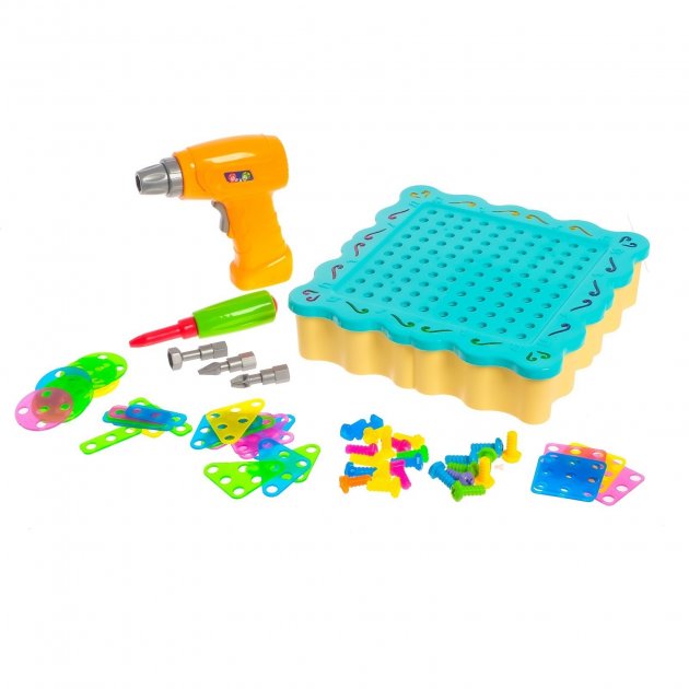 Конструктор – мозаїка Tu Le Hui "Diy Light Puzzle" гвинтовий з шуруповертом та LED підсвіткою, 200 деталей - мініатюра 2