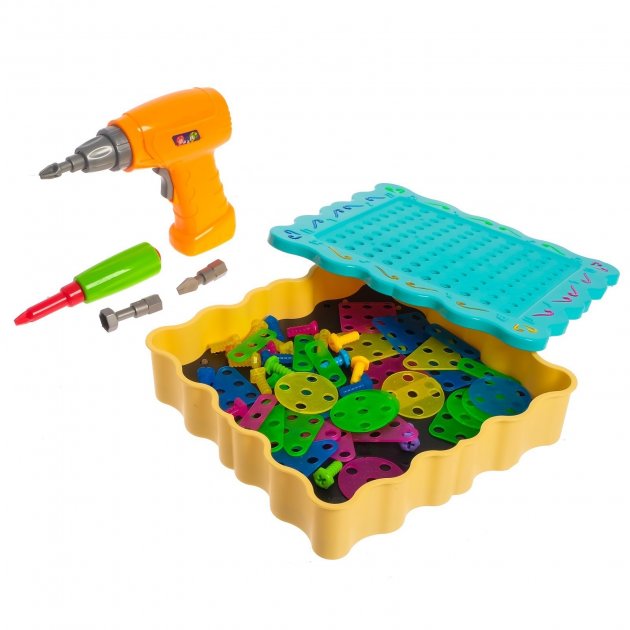 Конструктор – мозаїка Tu Le Hui "Diy Light Puzzle" гвинтовий з шуруповертом та LED підсвіткою, 200 деталей - мініатюра 5