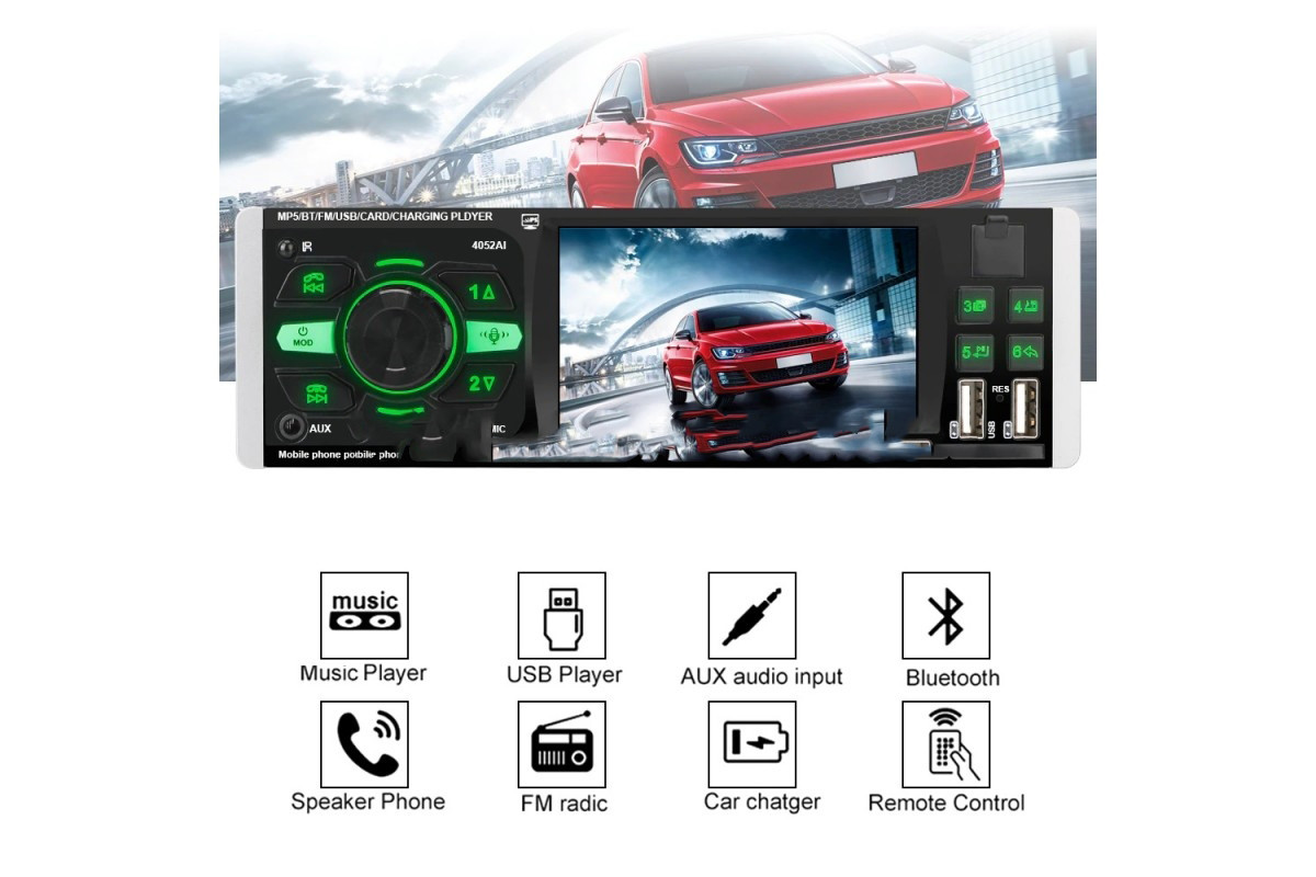 Автомагнітола 4052AI Bluetooth з екраном 4.1 дюйма - мініатюра 2
