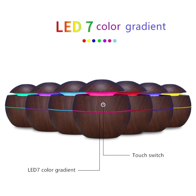 Міні зволожувач повітря LED Air Purifier з підсвіткою ∙ USB зарядка ∙ Ароматизатор ∙ Освіжувач повітря ∙ Нічник ∙ 7 кольорів ∙ Темне/світле дерево - мініатюра 4