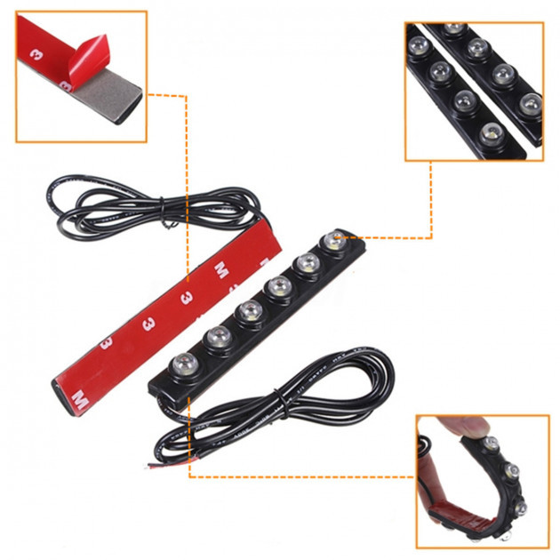 Гнучкі денні ходові вогні світлодіодні автомобільні ДХО LED DRL 1202-6 4941 - мініатюра 2