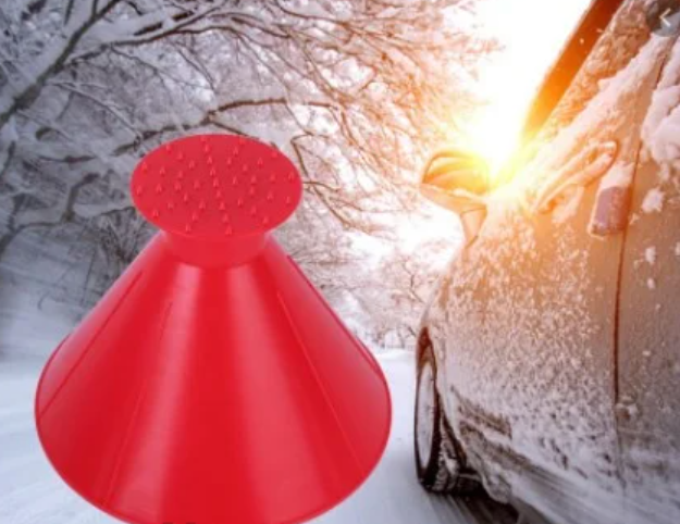 Автомобільний скребок для очищення льоду Funnel Snow Removal ∙ Прилад для чищення автомобільного скла від льоду та снігу ∙ Скребок для лобового скла автомобіля з лійкою лійкою 2 в 1 - мініатюра 4