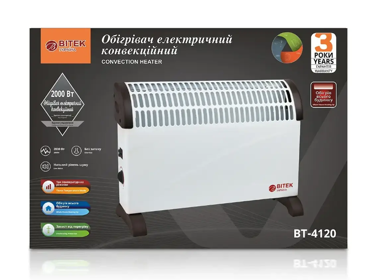 Конвекторний обігрівач BITEK BT-4120, 2000 Вт - мініатюра 4