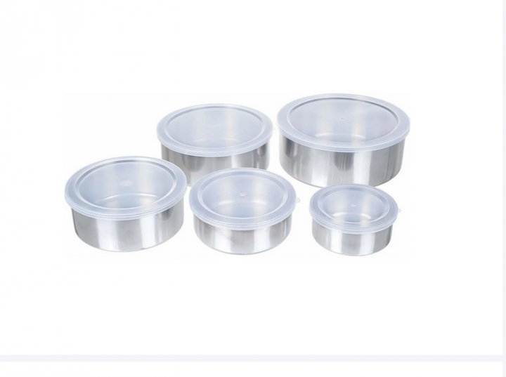 Набір судків 5 шт UNIQUE UN-1515 з нержавіючої сталі ∙ Судок нержавіюча сталь ∙ Силіконові кришки - мініатюра 3