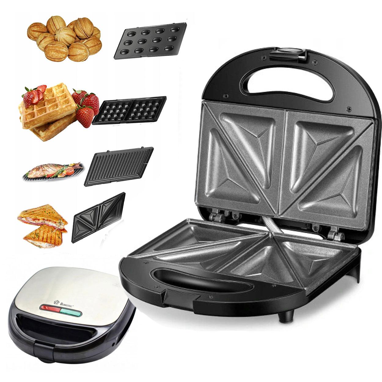 Сендвічниця – мультимейкер DOMOTEC MS-7704 4 в 1: Бутербродниця / Вафельниця / Гриль / Горішниця - мініатюра 2