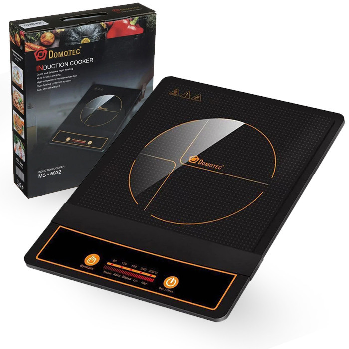 Індукційна настільна електрична плита електроплита DOMOTEC MS-5832 Чорна 2000 Вт ∙ Склокерамічна плитка ∙ Сенсорне управління ∙ 7 режимів ∙ Таймер ∙ Вбудований вентилятор - мініатюра 3