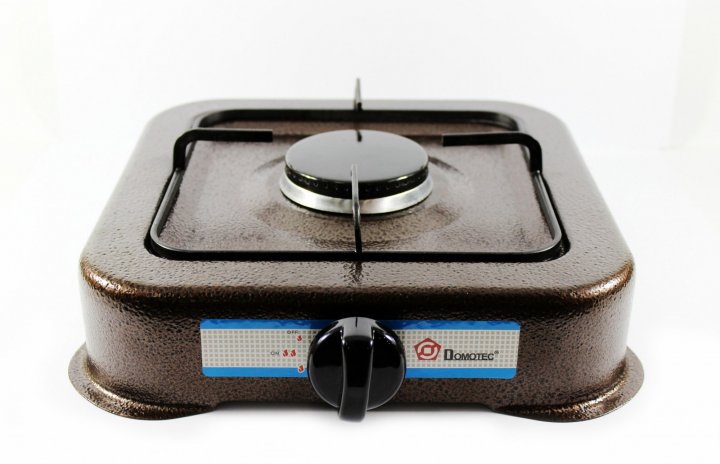 Настільна газова плита Domotec MS 6601 Таганок на 1 конфорку Сіра - мініатюра 2