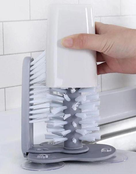 Щітка – йорж 17.5*14 см для миття склянок та пляшечок на присосці - мініатюра 3