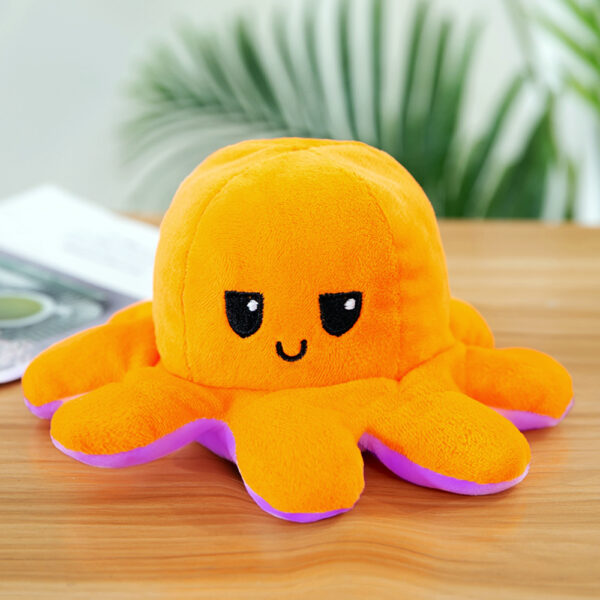 М'яка іграшка Восьминіжка – перевертень ∙ Двосторонній восьминіг веселий / сумний 2 в 1 ∙ 20 x 20 x 10 см - мініатюра 7