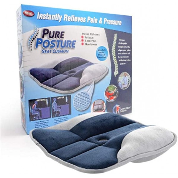 Ортопедична подушка для сидіння WOW Pure Posture Memory Foam Сидіння ортопедичне на стілець / автокрісло для розвантаження хребта - мініатюра 5