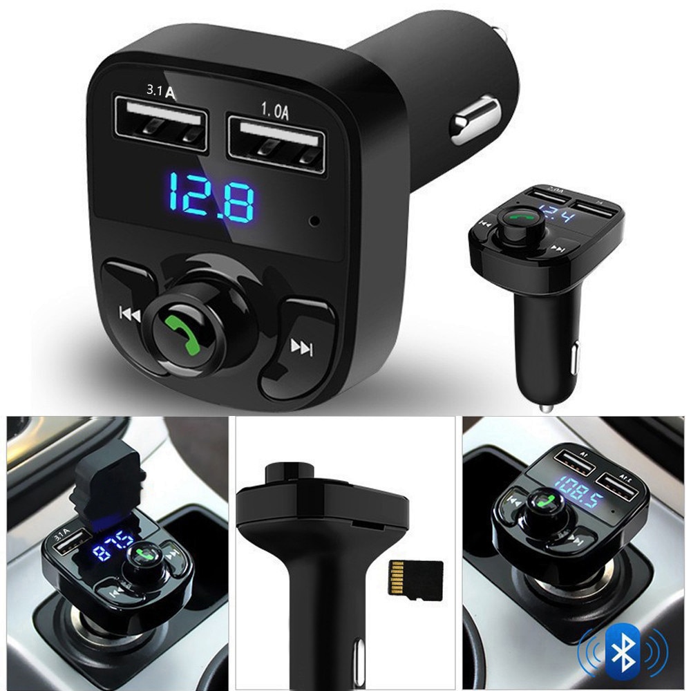 FM модулятор трансмітер в авто Car X8 MP3 ∙ 2 USB роз'єми ∙ micro SD ∙ Bluetooth - мініатюра 2