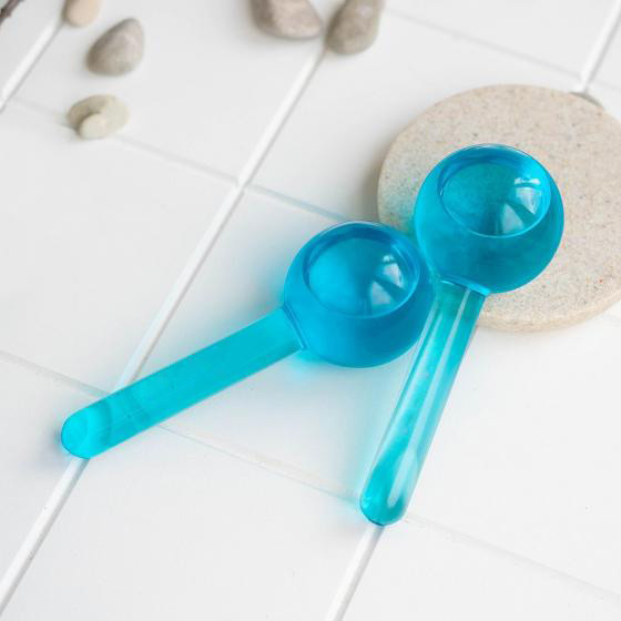 Кріосфери Ice Globes Blue для масажу обличчя та декольте ∙ Кріомасажер охолоджуючий проти набряків, зморшок, почервоніння та висипань - мініатюра 5