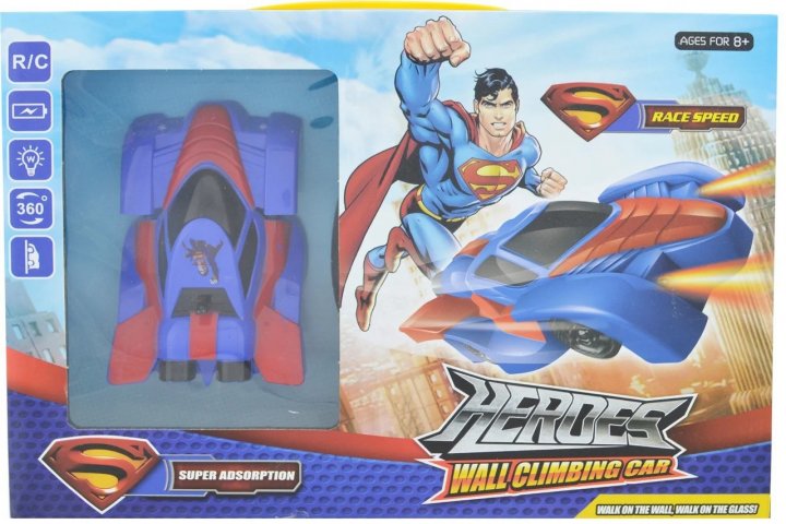 Антигравітаційна машинка на радіокеруванні Wall Climber Heroes 3299 ∙ Радіокерована дитяча машинка-Cупермен їздить по стінах та стелі ∙ Пульт ДК ∙ USB зарядка - мініатюра 6