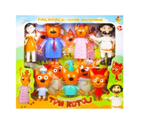 Ігровий набір фігурок "Три коти" V-Toy з мультфільму, 7 фігурок - мініатюра 2
