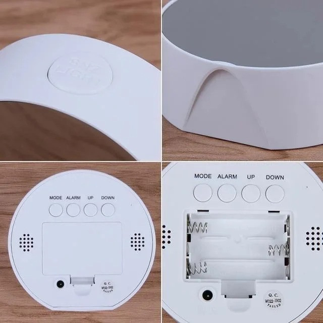 Настільний електронний дзеркальний LED годинник DT-6505 з будильником, календарем та термометром - мініатюра 3