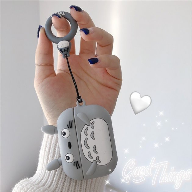 Силіконовий захисний 3D чохол для кейсу навушників Apple AirPods з карабіном - мініатюра 6