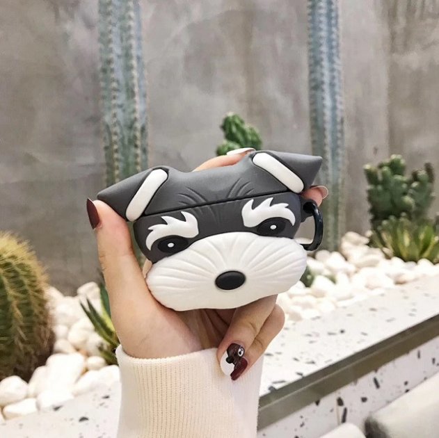 Силіконовий захисний 3D чохол для кейсу навушників Apple AirPods з карабіном - мініатюра 7