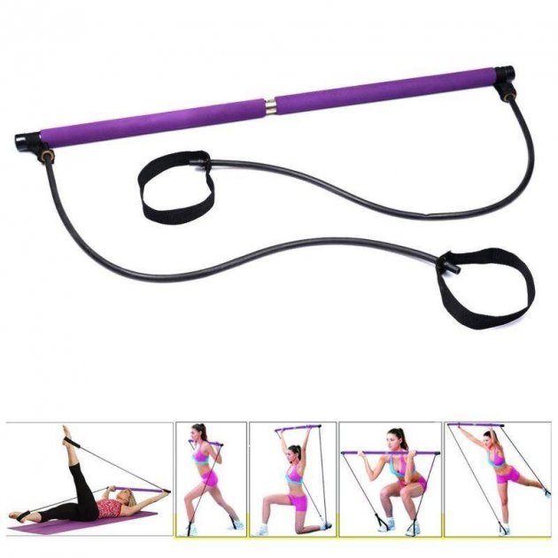 Тренажер для всього тіла бодібар з кільцями ∙ Гімнастична палиця для спорту та пілатесу Portable Pilates Studio - мініатюра 2