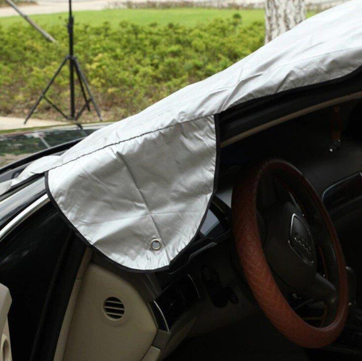 Автомобільна накидка – чохол на лобове скло ∙ Двостороння захисна накидка – тент від пилу та зледеніння скла автомобіля - мініатюра 3