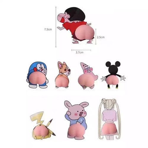 Антистрес наліпки багатофункціональні 3D Обмежувач – стопор від удару об стіну/дверей машини/тримач телефону "Попка", Набір 2шт. - мініатюра 6