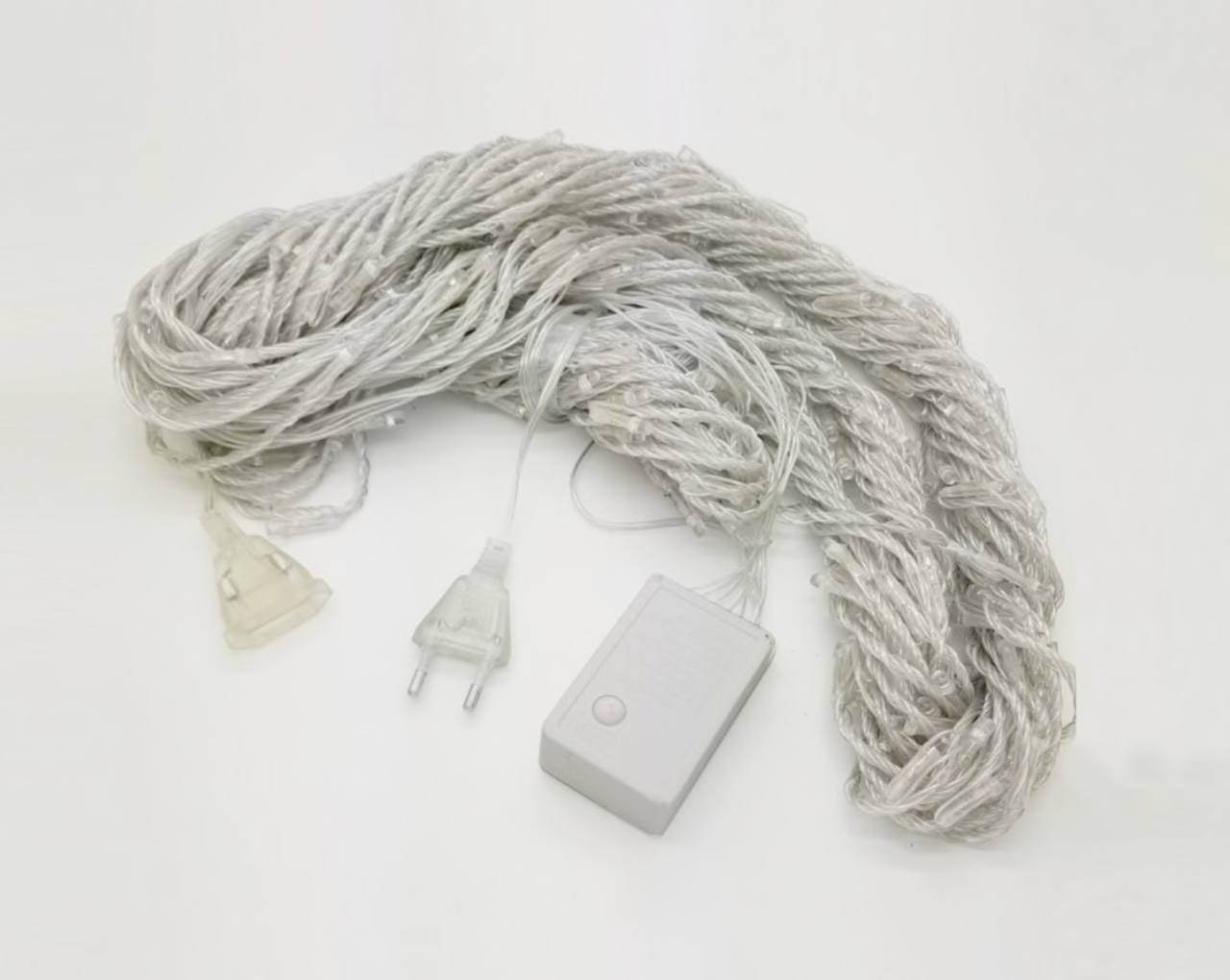 Гірлянда штора Водоспад на вікно Синій колір свічення, 3х2м 240 LED з конектором - мініатюра 2