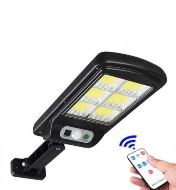 Вуличний ліхтар із сонячною панеллю LED Solar Street Light BL BK 120-6COB ∙ Акумуляторний світильник з датчиком руху та пультом 2200mA на сонячній батареї - мініатюра 5