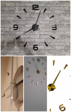 Великий настінний 3D розбірний годинник, що світиться в темряві 'Зроби сам' ∙ діаметр від 70 до 150 см - мініатюра 3