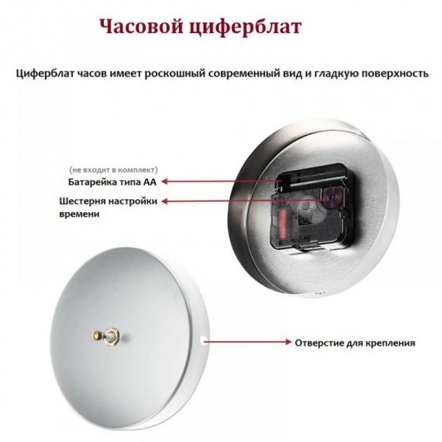 Великий настінний 3D розбірний годинник, що світиться в темряві 'Зроби сам' ∙ діаметр від 70 до 150 см - мініатюра 4