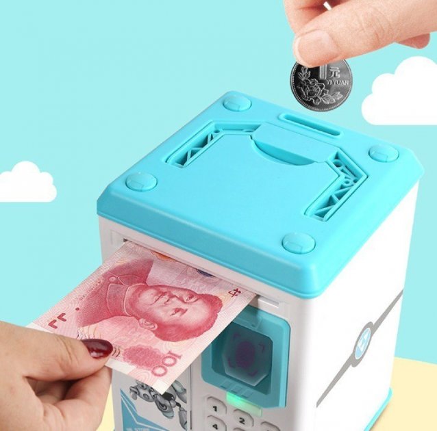 Іграшковий дитячий сейф – скарбничка з купюроприймачем, кодовим замком та відбитком пальця Robot BODYGUARD - мініатюра 4