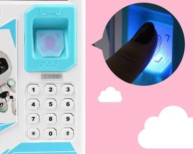 Іграшковий дитячий сейф – скарбничка з купюроприймачем, кодовим замком та відбитком пальця Robot BODYGUARD - мініатюра 5