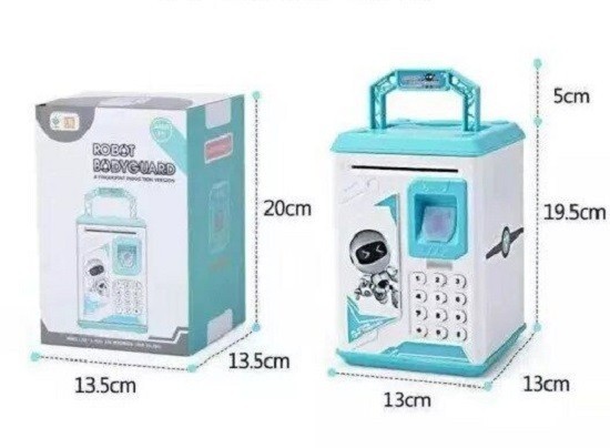 Іграшковий дитячий сейф – скарбничка з купюроприймачем, кодовим замком та відбитком пальця Robot BODYGUARD - мініатюра 7