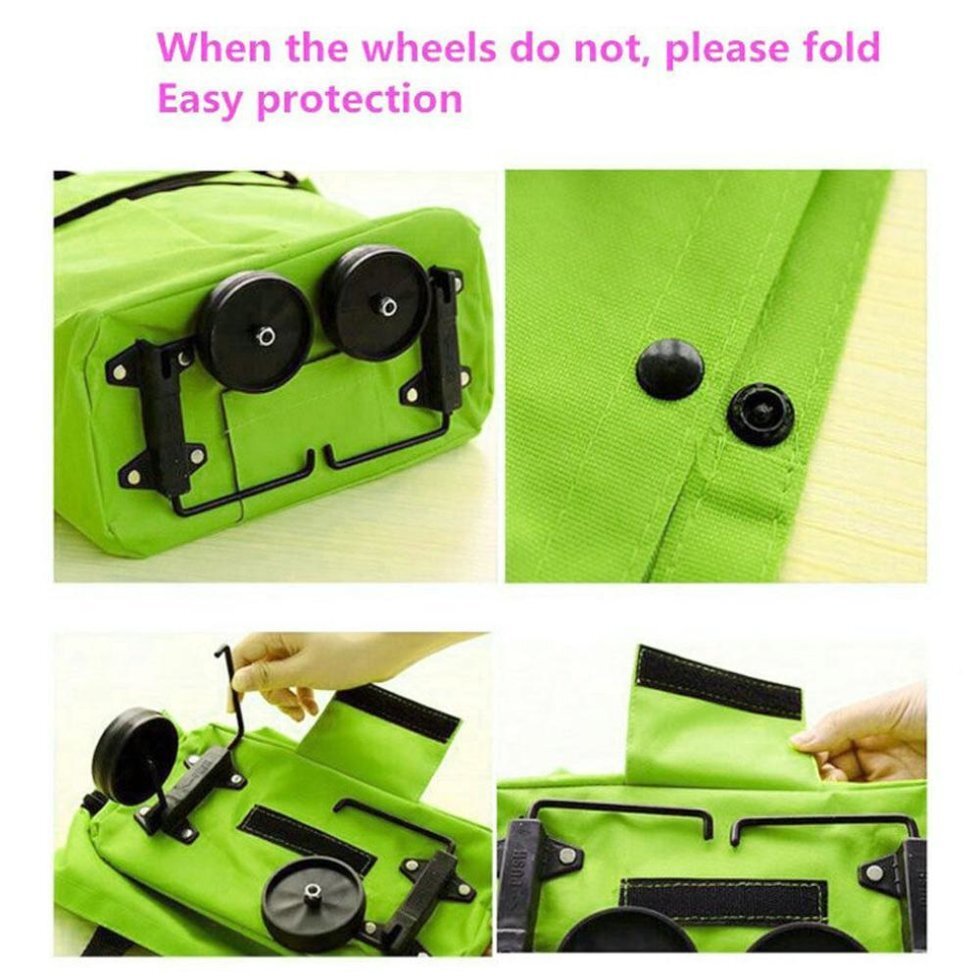 Складна господарська сумка - трансформер 2 в 1 Шоппер + візок на коліщатках для продуктів - мініатюра 10