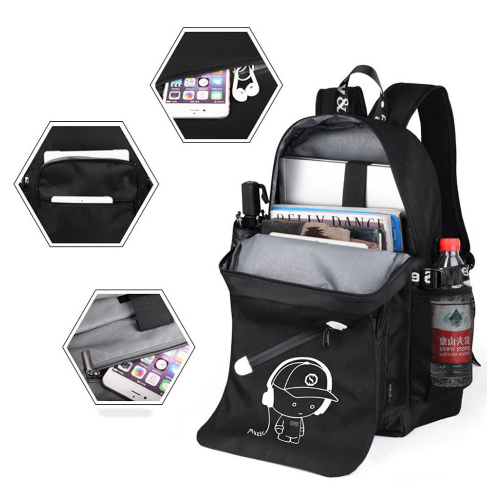 Міський повсякденний рюкзак, що світиться у темряві ∙ Ранець для школи, спорту, туризму - мініатюра 4