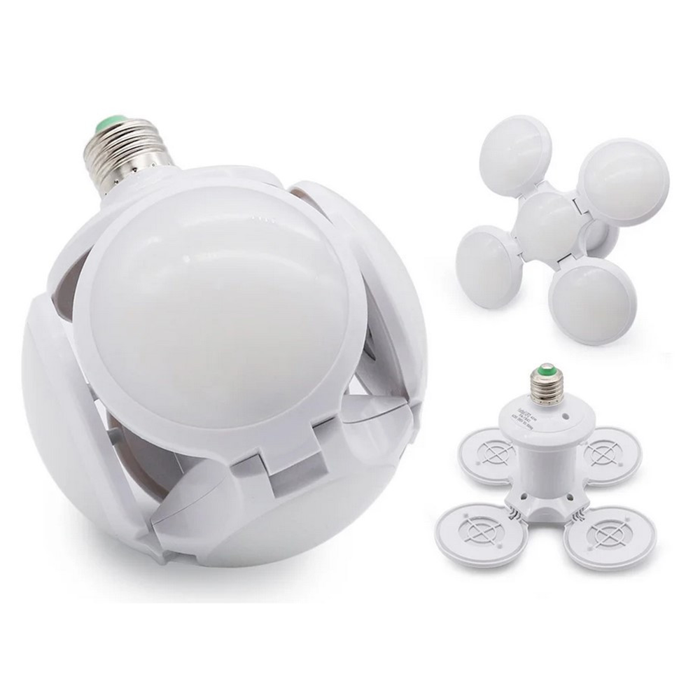 Розкладна світлодіодна LED лампа - світильник в патрон лампочка, що складається, з лопатями Football UFO LED Lamp 40Вт E27 - мініатюра 5