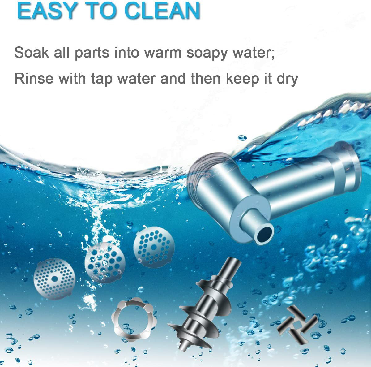 Електрична м'ясорубка Domotec MS-2024 Електром'ясорубка + Подрібнювач + Соковитискач, 3000 Вт - мініатюра 4