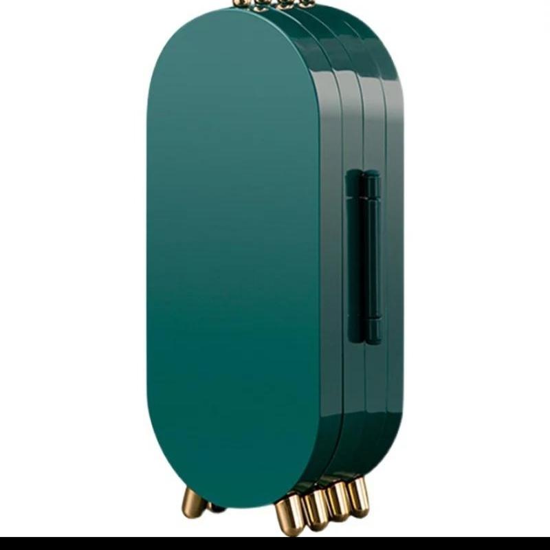 Складна скринька – органайзер для зберігання ювелірних прикрас ∙ Підставка тримач ювелірних виробів та біжутерії з дзеркалом у вінтажному стилі - мініатюра 3