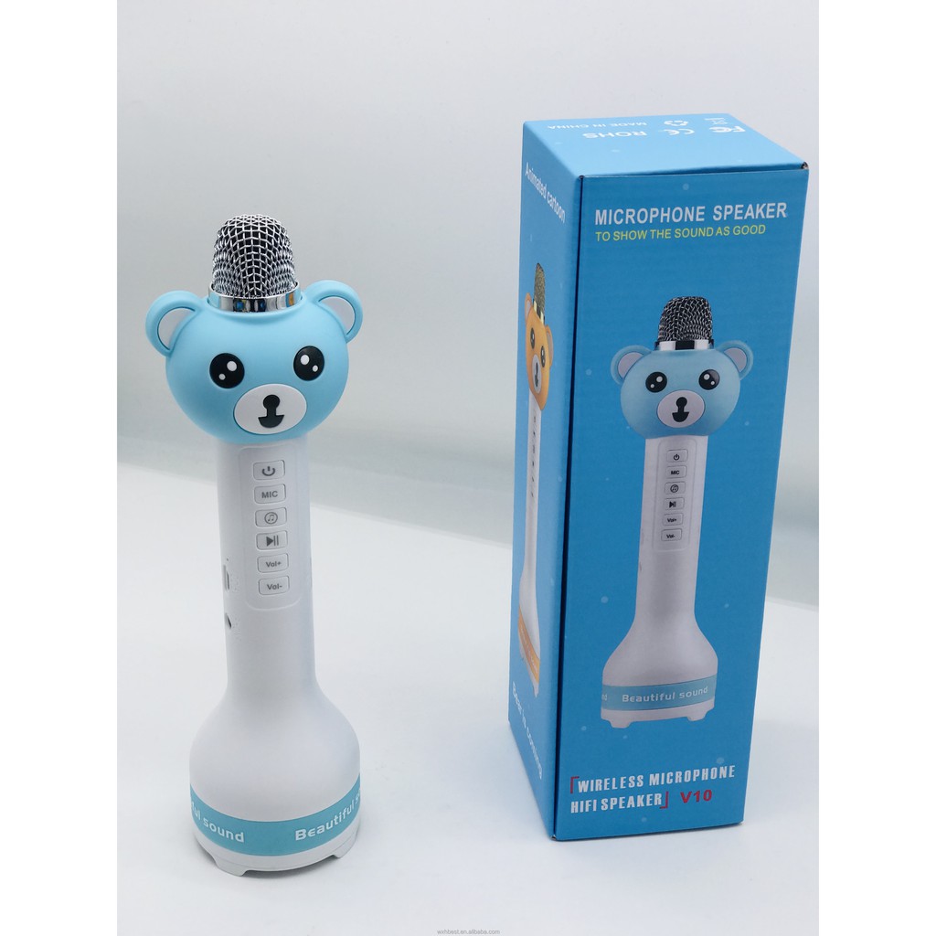 Дитячий караоке мікрофон та Bluetooth-колонка 2 в 1 Animated Cartoon V10 - мініатюра 4