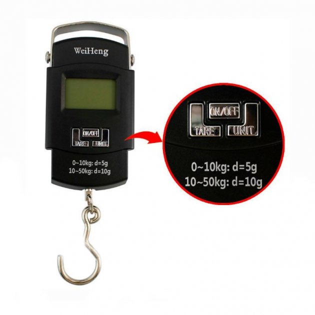 Ваги кантерні ручні до 50кг (5г) ∙ Цифрові електронні ваги – кантери WH-A08 - мініатюра 3