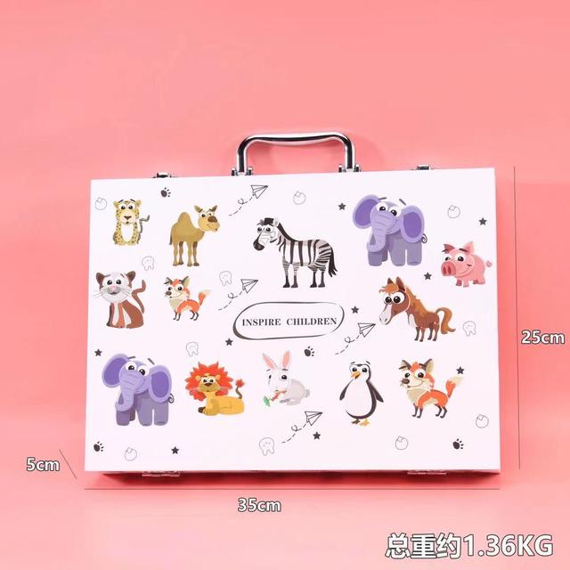 Дитячий набір для малювання та творчості в металевому кейсі Олівці ∙ Фломастери ∙ Фарби ∙ Крейди ∙ Пастель - мініатюра 8