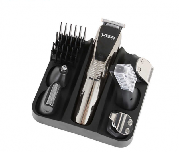 Бездротова машинка - триммер для стрижки VGR V-029 6 в 1 з насадками та підставкою - мініатюра 2