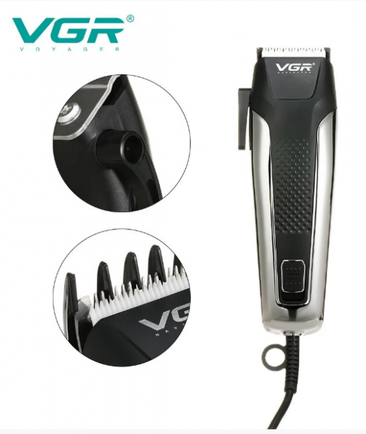 Бездротова машинка - триммер для стрижки VGR V-029 6 в 1 з насадками та підставкою - мініатюра 5