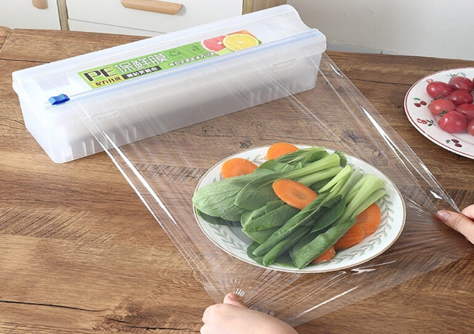 Кухонний органайзер – диспенсер для харчової плівки ∙ Тримач бокс із вбудованим ножем для зберігання та відрізання плівки, фольги, пергаментного паперу - мініатюра 2