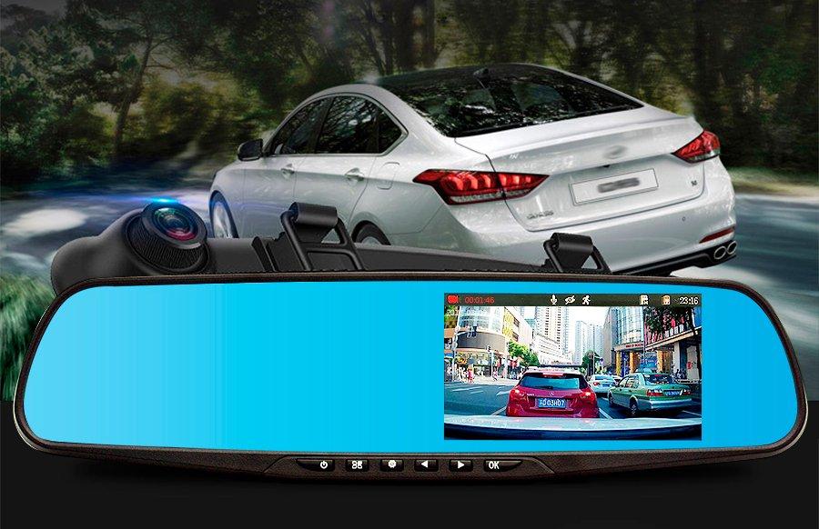 Відеореєстратор – дзеркало Blaсkbox DVR AK47 з камерою заднього виду ∙ Автомобільний реєстратор на 2 камери Full HD ∙ Режим фото 5 МП ∙ Датчик руху/удару ∙ Нічна зйомка ∙ Мікрофон - мініатюра 3