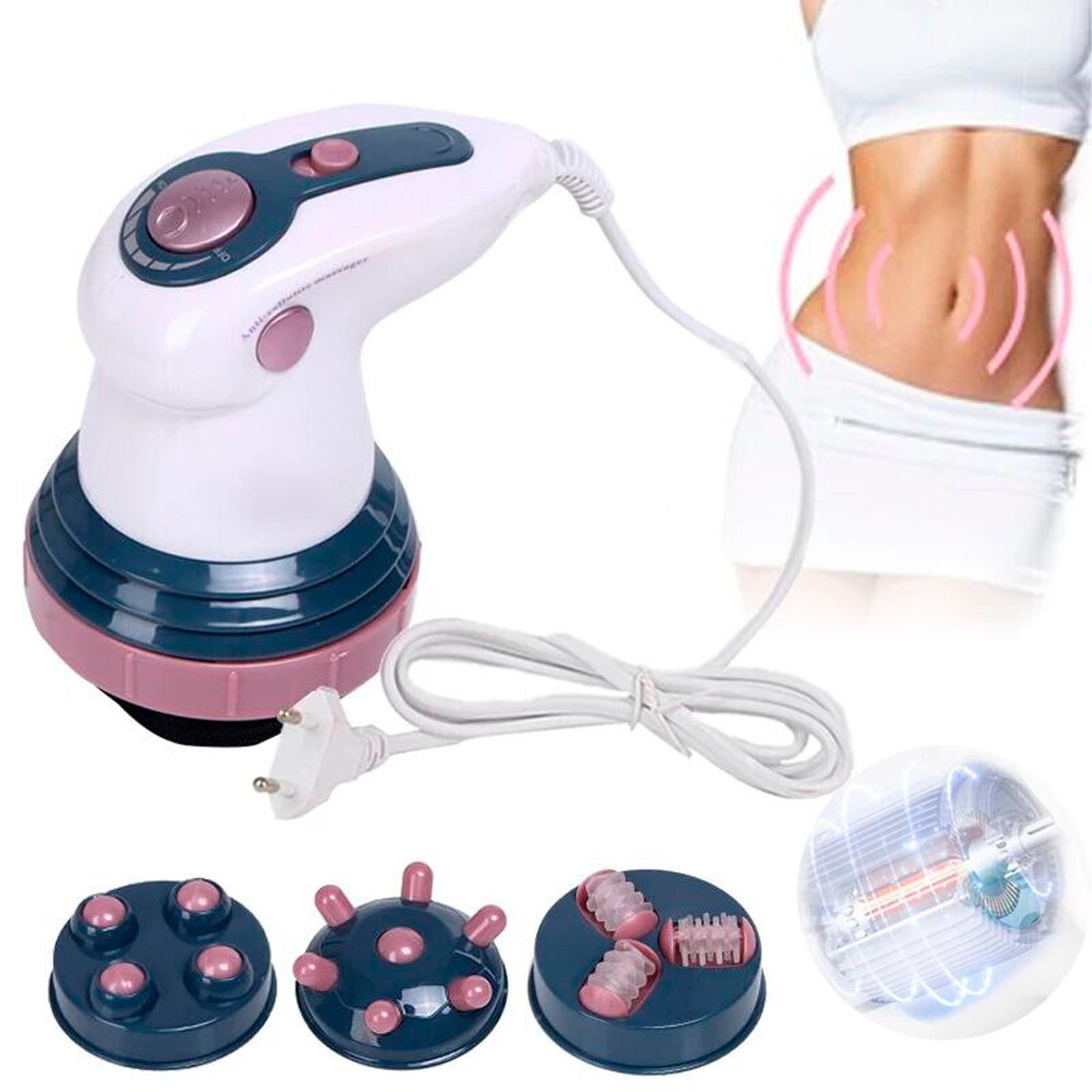 Інфрачервоний ручний масажер Body Innovation ∙ Антицелюлітний вібромасажер з насадками для всього тіла - мініатюра 2