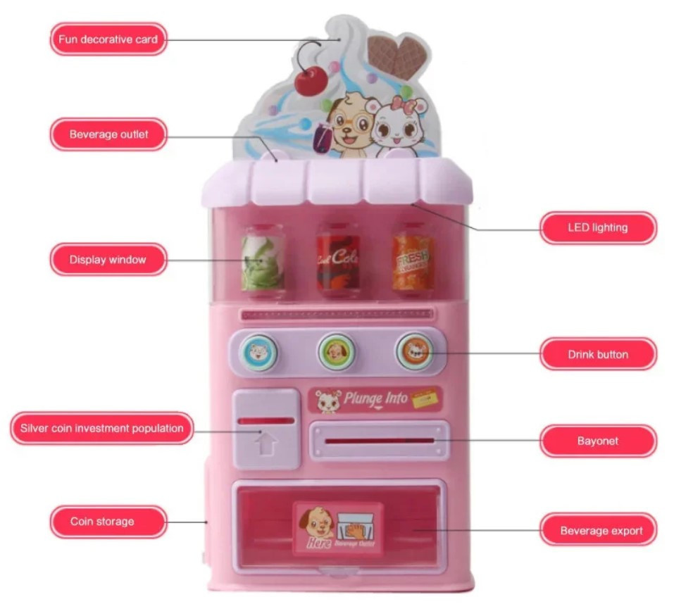 Дитячий іграшковий торговельний автомат з напоями Ігровий набір для гри в магазин Vending Machine Drink Voice 8288 - мініатюра 5